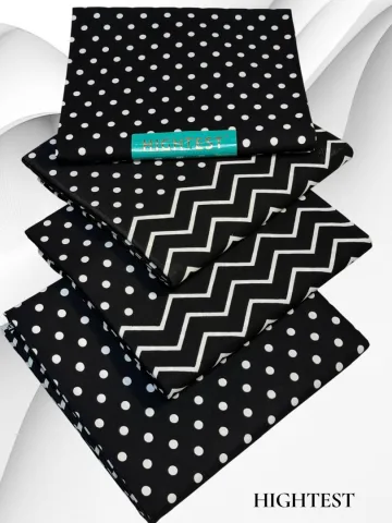 Highest Premium Polka Dot & Zigzag Ankara Fabric – Black & White (6 Yards)
